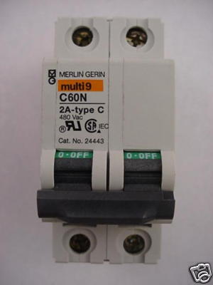 Square D Multi 9 C60N Merlin Gerin 2 amp Breaker Type C    Ships on the Same Day