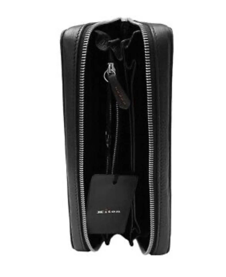 Bolso Kiton de cuero negro para hombre Foto 3 de 4