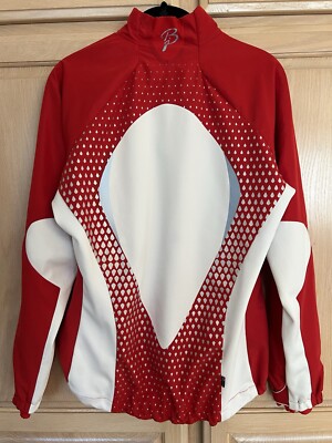 Bjorn Daehlie Sportswear Womens M Mesh Lined Running Jacket Red White Reflective