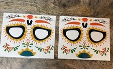 Day of the Dead Halloween Temporary Face Tattoos - 10 Sheets