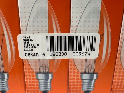produziert in der EU (!), 10 x OSRAM Glühbirne 25 W klar, Kerze, E14, dimmbar - Bild 2 von 5