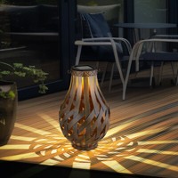 Gartenlampe Solarleuchte AußEnlampe Led Terrassenlampe Bambus Laterne D 27 Cm