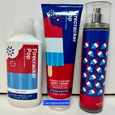 Bath & Body Works Firecracker Pop Shower Gel Body Cream Fragrance Mist Set