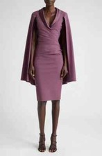 NEW, CHIARA BONI La Petite Robe Shiarif Pleated Dress In Plum Sz 40 D7701