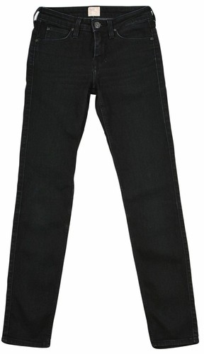 Lee Donna Jeans Denim Dritto Skinny Cotone Nera Bottoni Zip Fly Taglia W25  L31 | eBay
