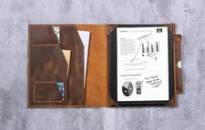 Handcrafted Rustic Distressed Leather Case Folio Cover for Kindle Scribe