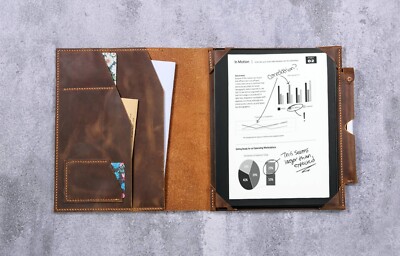 Handcrafted Rustic Distressed Leather Case Folio Cover for Kindle Scribe