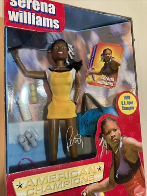 Rare Barbie Size Serena Williams American Champions 1999 US Open 11.5  Doll  