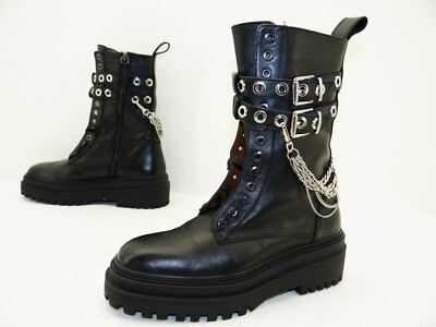 ZARA Boots Stiefel Stiefeletten Damen Schuhe Leder Schwarz