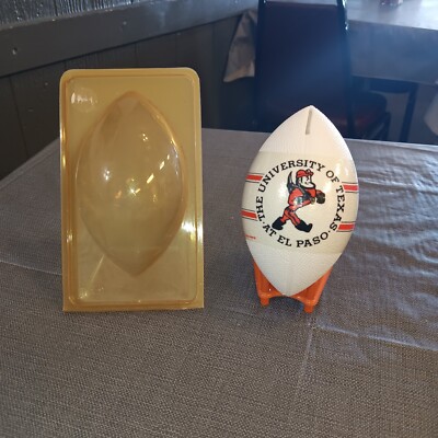 1990s Campus Originals Univ Texas At El Paso College Plastic Football Coin Bank