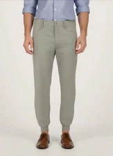 LAPG Men's Beige Chino Pants 40X30 Pockets Straight Leg Preppy Academia Casual