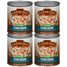 4 Pack Keystone Meats All Natural Canned Chicken 28 oz Can Meat Fully Cooked
