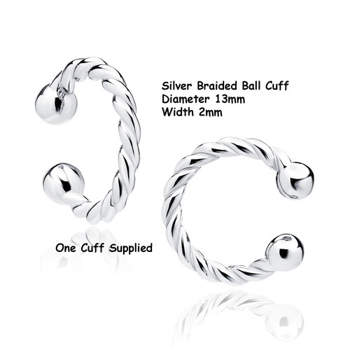 925 Sterling Silver Ear Cuff Huggy Fake Earring Body Solid Silver Fast Shipping - Picture 8 of 29