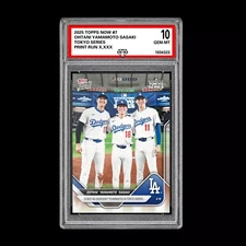 Graded 10 Shohei Ohtani Roki Sasaki Yamamoto RC 2025 Topps NOW Card #7 