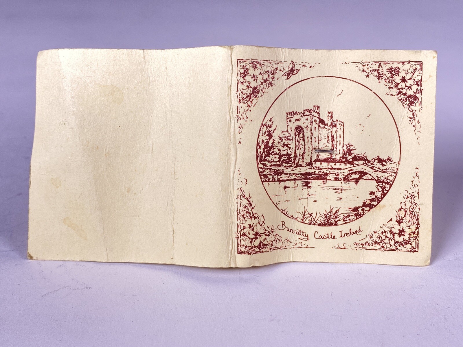 VTG Bunratty Castle Pottery Clover Pin Brooch NOS