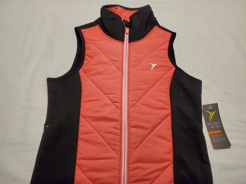 *NEW* OLD NAVY Active Go Warm Fleece Vest Jacket Pink Black Girls Sz S 6/7 NWT! - Picture 2 of 11
