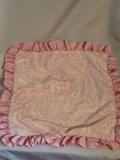 Carters Soft Pink Hearts Satin Ruffle Security Blanket Lovey