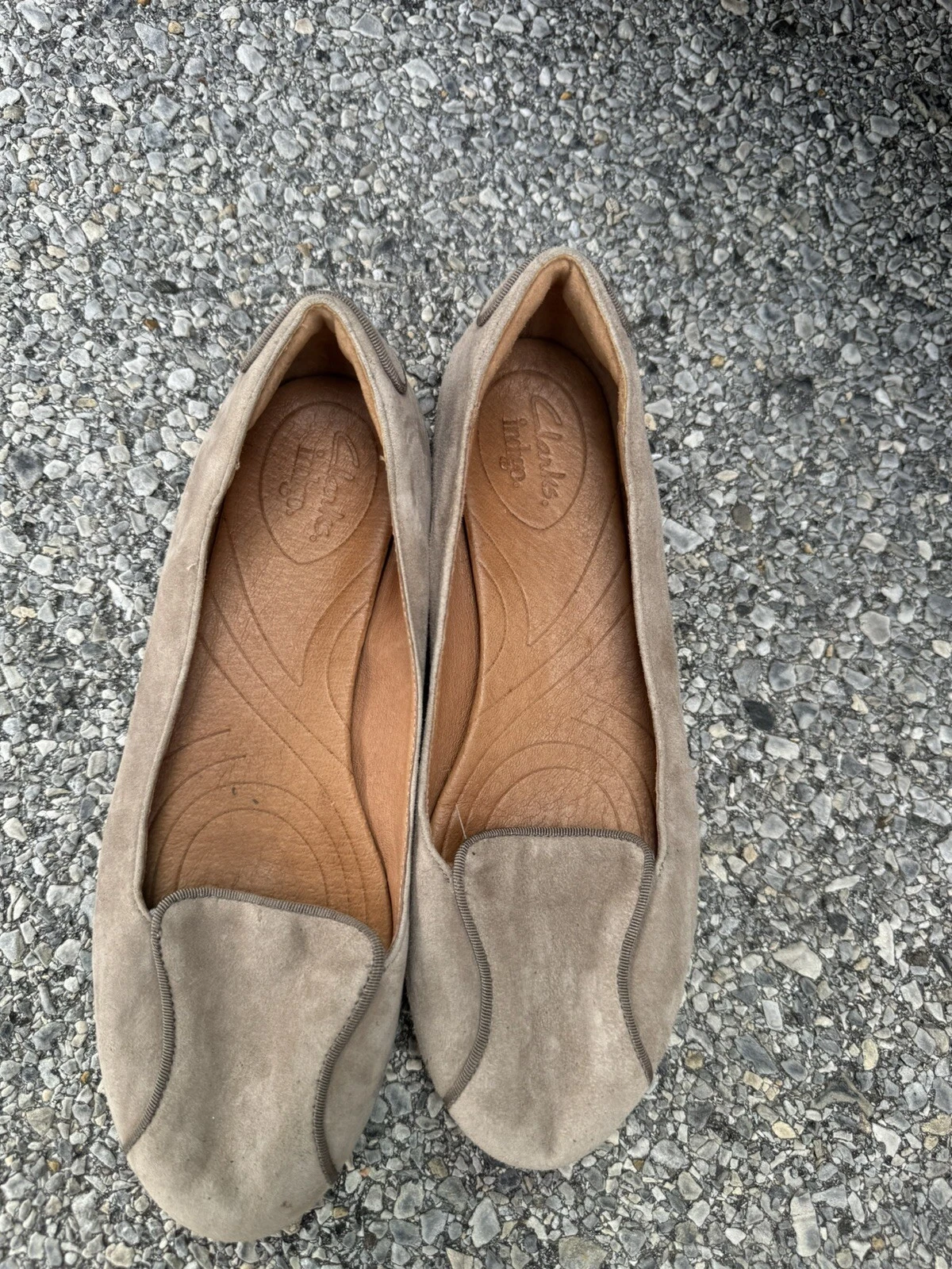 Mocassini Clarks Indigo donna scamosciati taglia 8M pelle valley relax beige