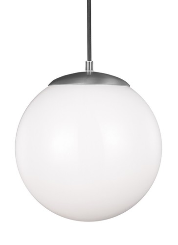 Sea Gull Lighting 6022-04 Hanging Globe 12" Pendant in Satin Aluminum