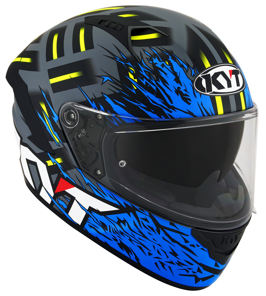 Full Face Motorcycle Helmet KYT NF-R Flaming Blue Casque | eBay
