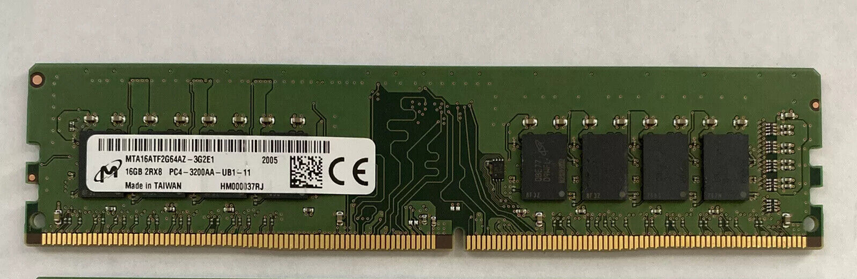 Micron 16GB DDR4 3200 MHz PC4-25600 DIMM 288-Pin 2Rx8 Desktop