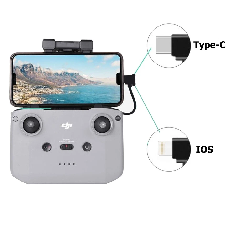 For DJI MAVIC MINI 2 / AIR 2 Replacement Controller 15cm Data Cable USB-C / IOS! - Image 2 of 4