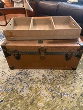 WW I Army Trunk with removable tray - ideal coffee table