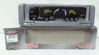 SCHUCO METAL 22413 Trekker MERCEDES-BENZ Actros en trailer FLIC FLAC 1/87 Nieuw