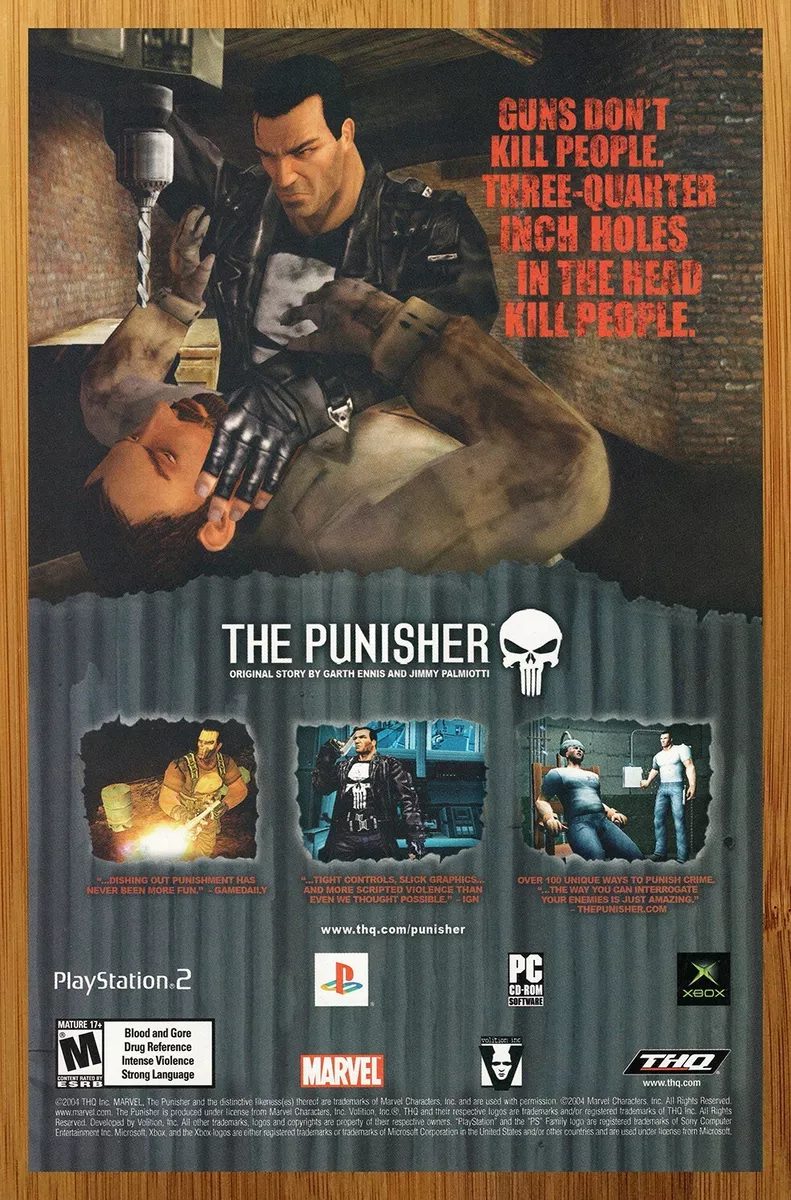 2004 The Punisher PS2 Playstation 2 PS2 Xbox PC Vintage Print Ad/Poster  Game Art