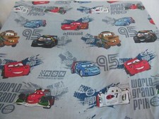 Cars Flat Top Twin Bed Sheet Pixar Race Lightning McQueen RSN World Grand Prix