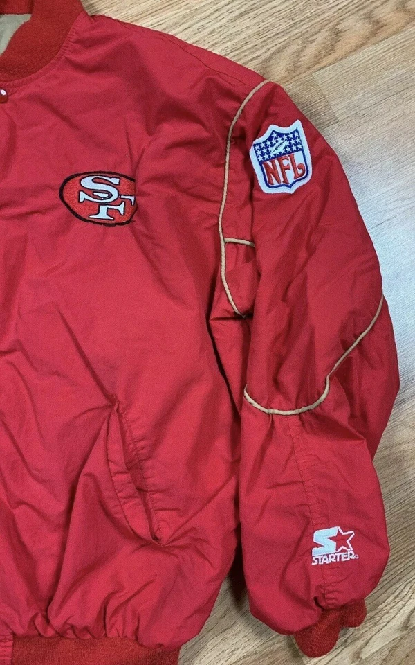 VTG Starter Pro Line San Francisco 49ers NFL Bomber Jacket Men's SZ XL Red Rare - Image 4 of 4