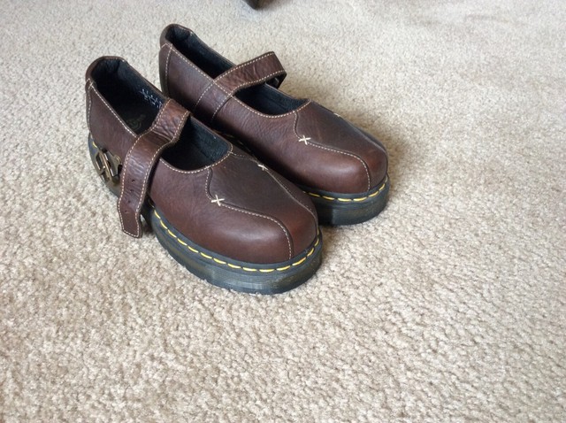 Rare Vintage Dr. Martens Mary Janes UK 5 US 7. Brown leather. Brand new. | eBay