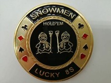 Pocket Eights Snowmen Poker Card Guard Hand Protector US Seller Fast Ship