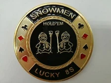 Pocket Eights Snowmen Poker Card Guard Hand Protector US Seller Fast Ship