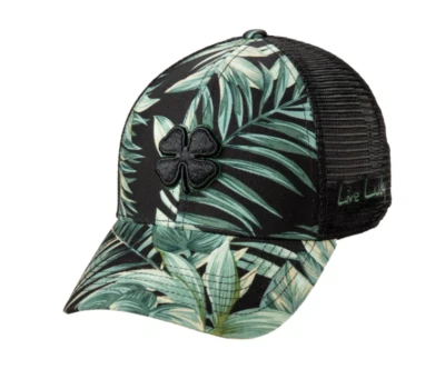 Black Clover Golf Hat Mens Trucker Snapback Island Lucky 15 Black Tropical