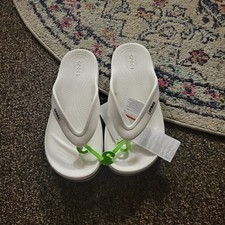 NEW Crocs Bayaband Flip Flop Waterproof White Black Sandals Size Men' s 12
