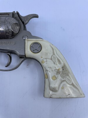 Vintage 1960s Hubley Marshall Cap Gun – White Steer Head Grips