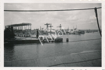 Photo WW II Wehrmacht Panorama Port Howaldwerft Hamburg L1.06