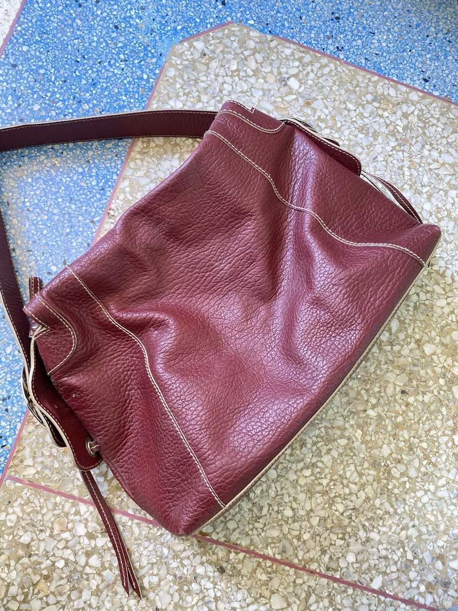 Dolce & Gabbana Vintage Shoulder Bag Wine Red Leather Slouchy