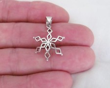 Sterling Silver 23mm Snowflake pendant