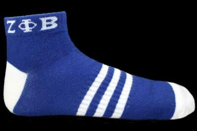 Zeta Phi Beta Sorority Multi-Color Ankle Socks-Blue/White-New!