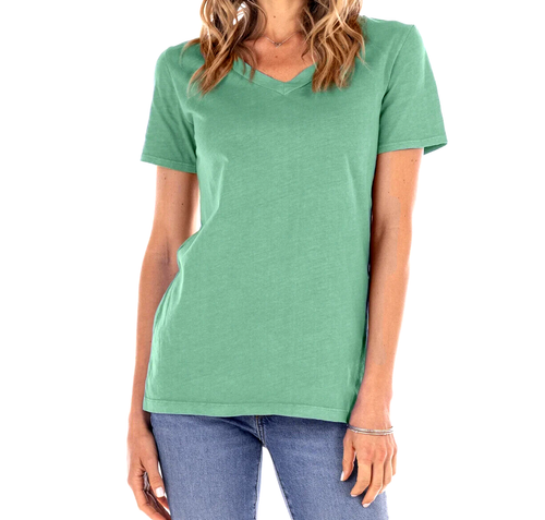 FRISCHE PRODUKTE 2X Lagunengrün V-Ausschnitt $ 42,00 Baumwolle T-Shirt Top Neu mit Etikett Neu 2X
