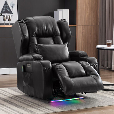 Comfy Armchair Black Oversized Chair And Ottoman Accent Chair With