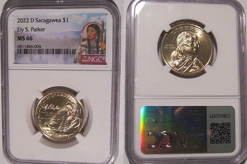 2022 D Ely S. Parker Native Sacagawea $1 Dollar NGC MS 66