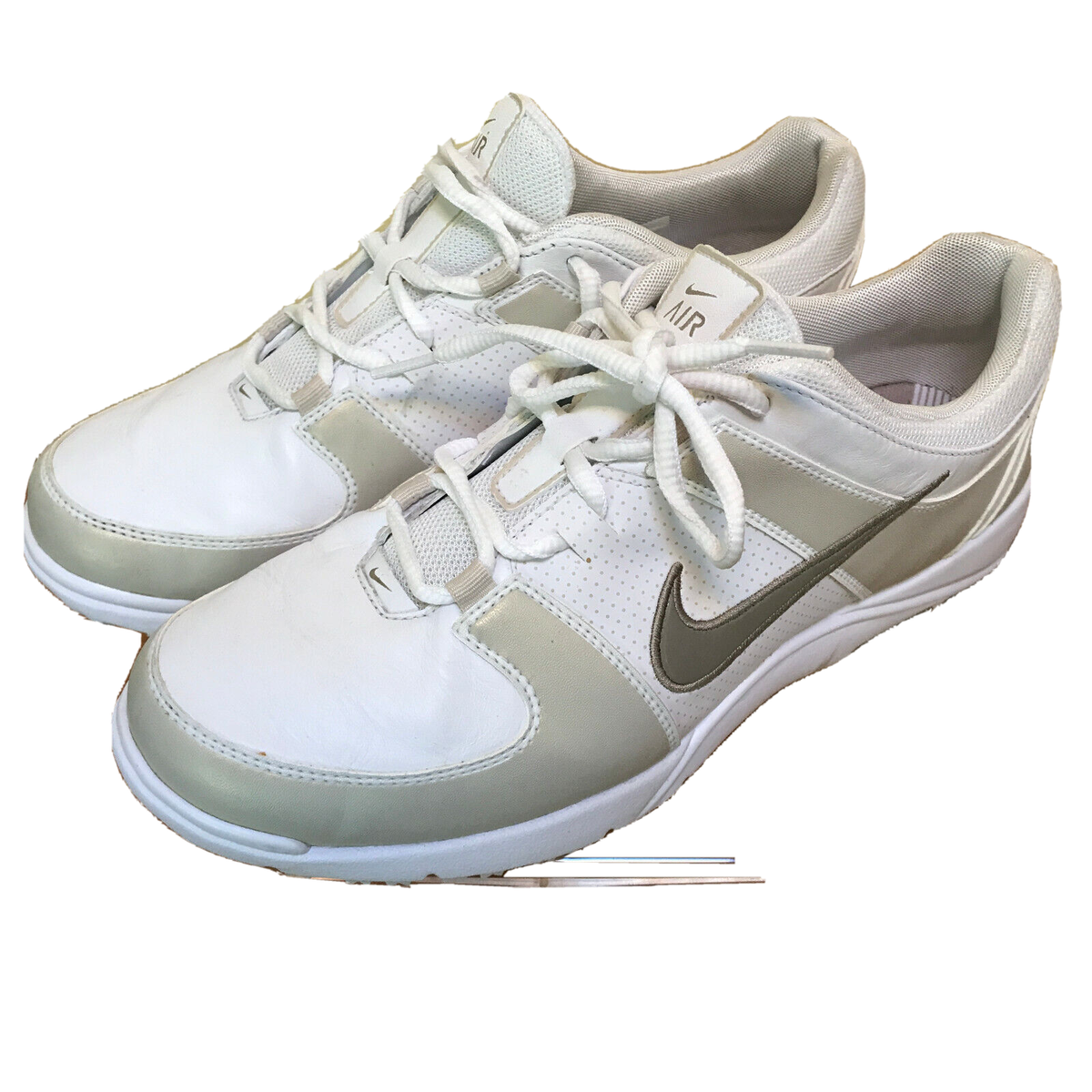 Nike Air Power Channel Sz 9.5 Leather White Gold-ish Athletic Women's Sneakers | eBay
