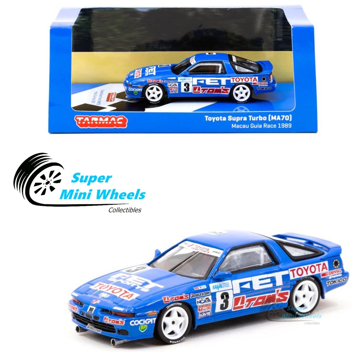 ミニカー TARMAC Toyota Supra Macau Guia Race 1987 Tarmac Works 1:64 Toyota Supra Turbo (MA70) Macau Guia Race
