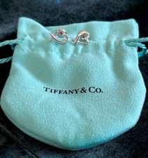 Tiffany  Co. Sterling Silver Paloma Picasso Loving Heart Mini Stud Earrings