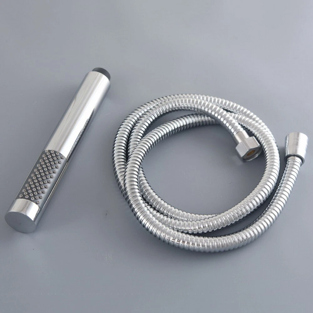 304 Stainless Steel Chrome Round Stylish Hand Held Shower Head with 1.5 m Hose