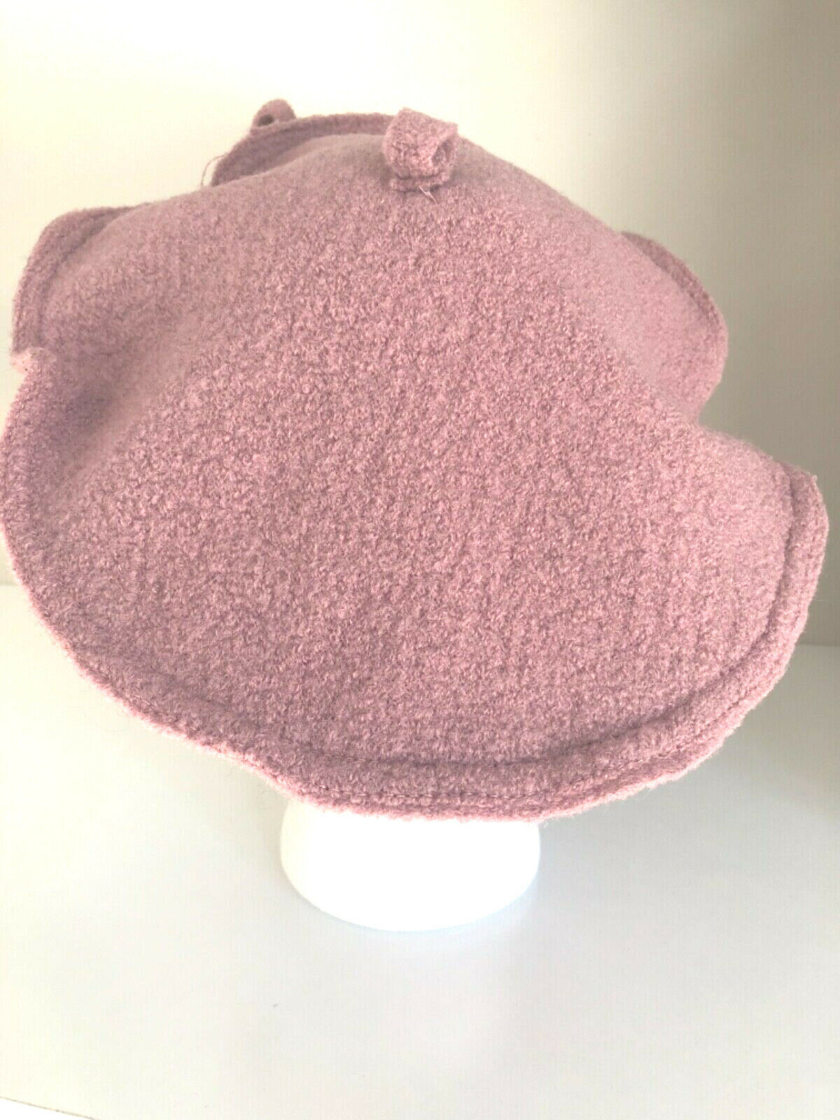 Pink Wool Beret Hat Eva Tralala Paris Flower - image 3