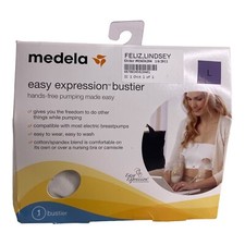    Medela Easy Expression Bustier Hands Free Pumping Bra New WHITE Large - P2